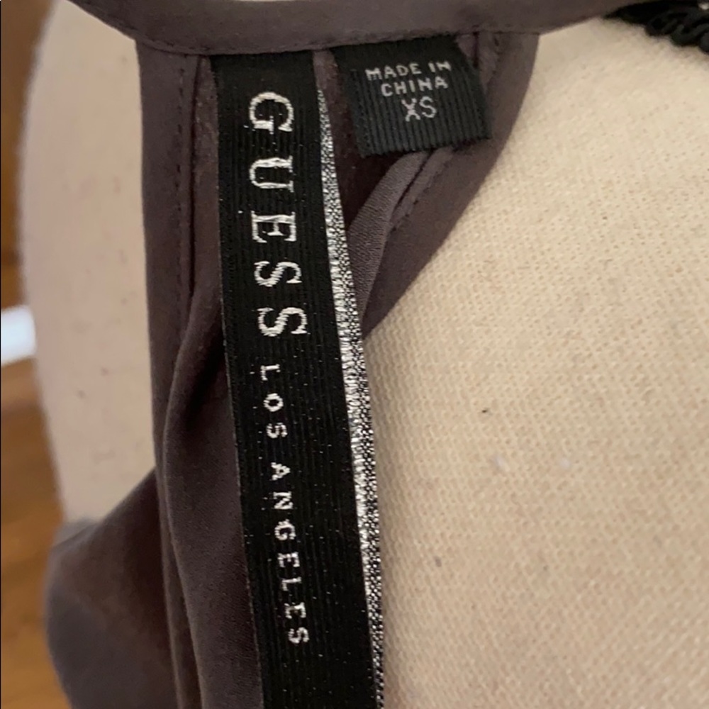 Gray Guess Satin Ruffle Tank - Picture 5 of 5